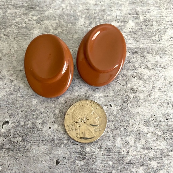 Vintage 80s Retro Statement Chunky Earrings Eclectic Art Jewelry - Picture 3 of 7